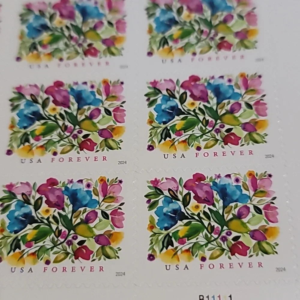 100 Celebration Blooms Forever 2024 Postage Stamps USPS Wedding Invitations 2024
